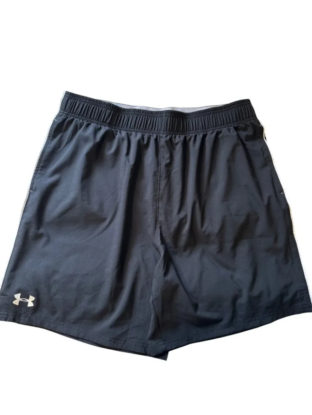 Under Armour Mens 2XL Black Loose-Fit Athletic Shorts Polyester Elastic Waistban